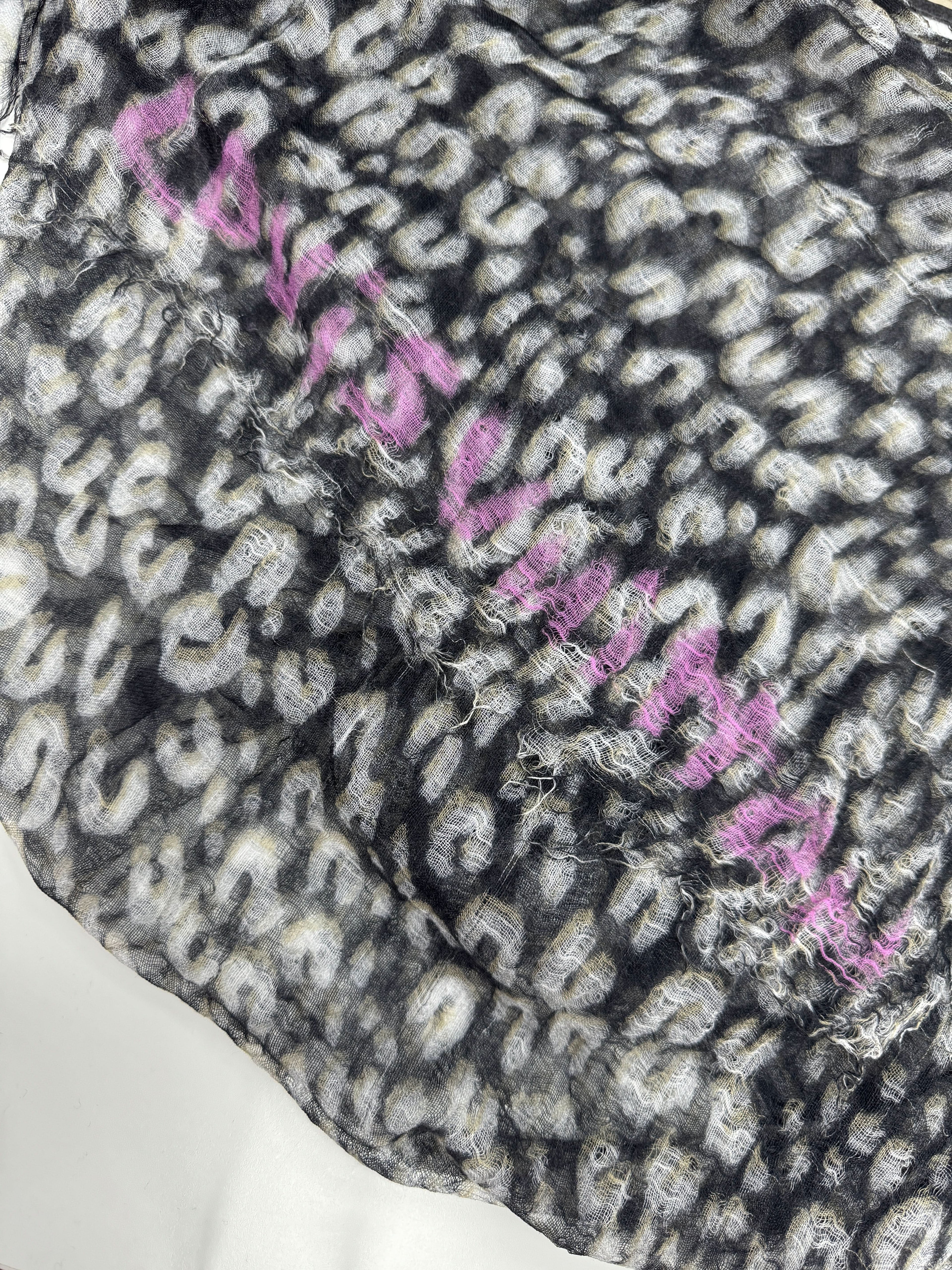 Louis Vuitton x Stephen Sprouse Black Leopard Print Cashmere Blend Stole