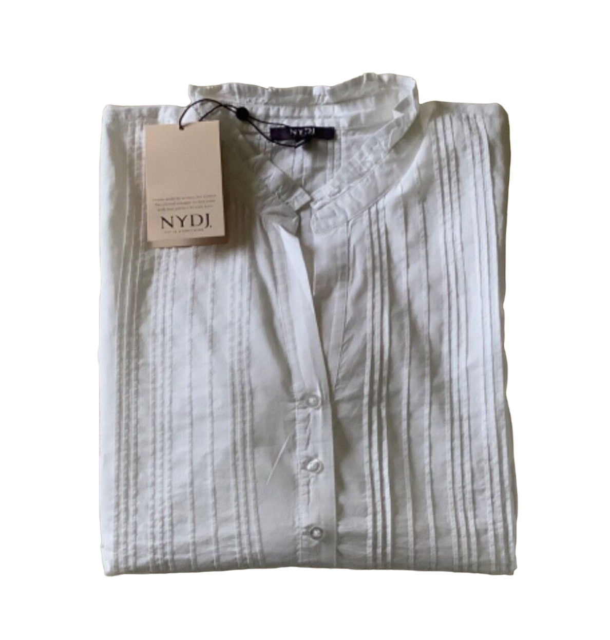 NYDJ White cotton classic Pintuck Blouse  UK L