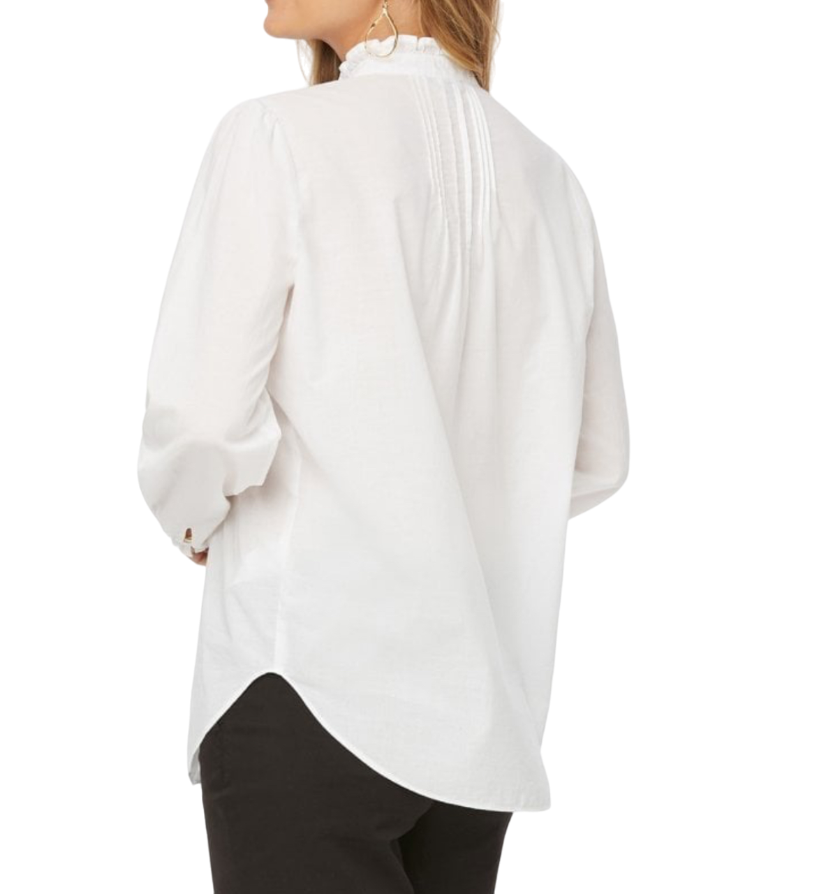 NYDJ White cotton classic Pintuck Blouse  UK M