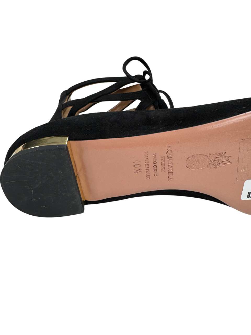 Aquazurra Black Suede Christy Flats UK 7.5 EU 40.5 👠