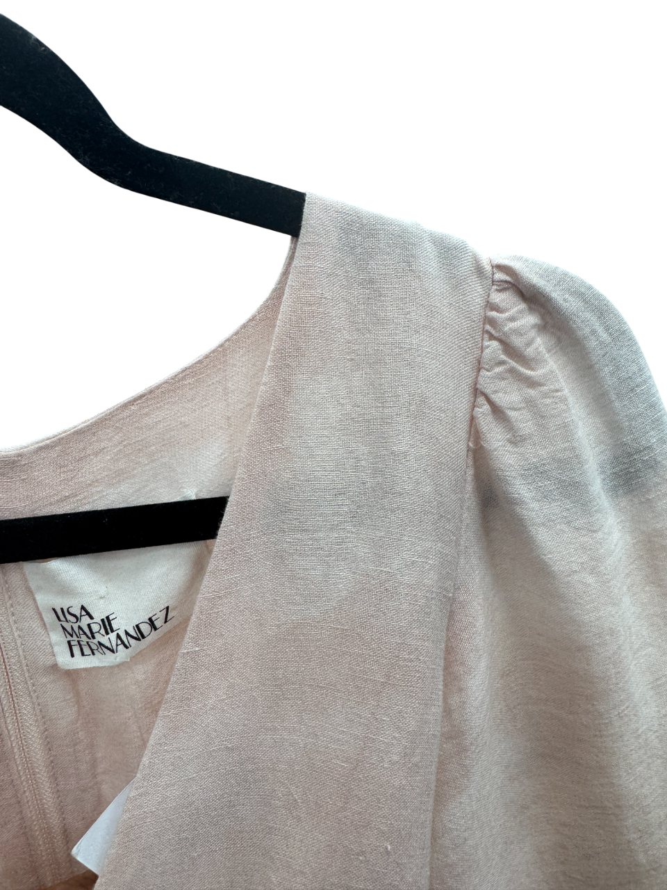 Lisa Marie Fernandez Blush Pink  Carolyn Linen Blend Maxi Dress US0 UK 4