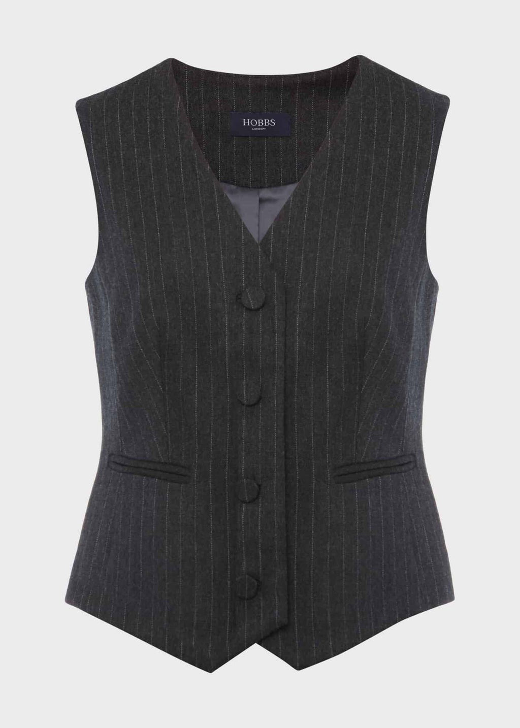 Hobbs Charcoal Chelsea Waistcoat top UK 8