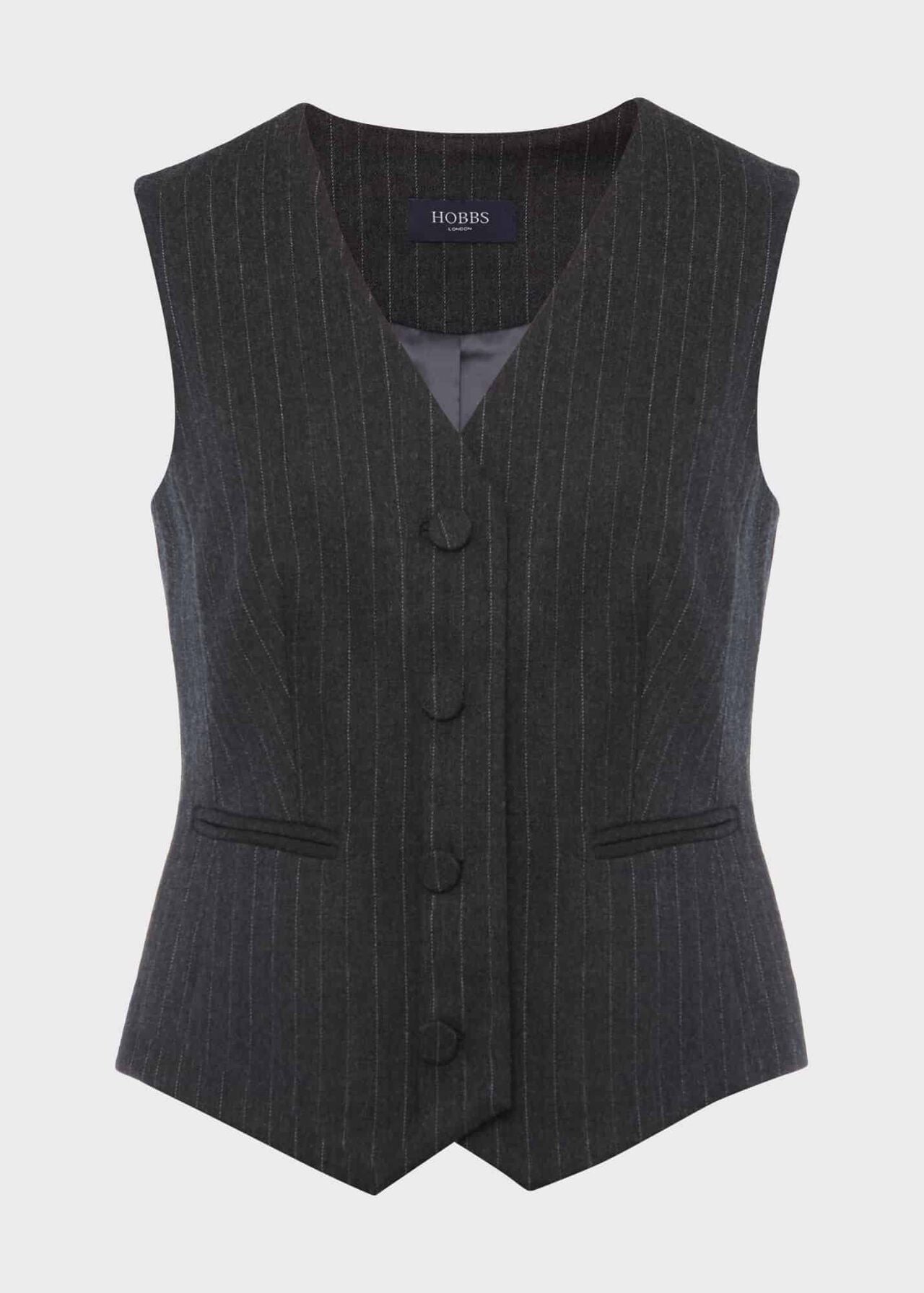 Hobbs Charcoal Chelsea Waistcoat top UK 8