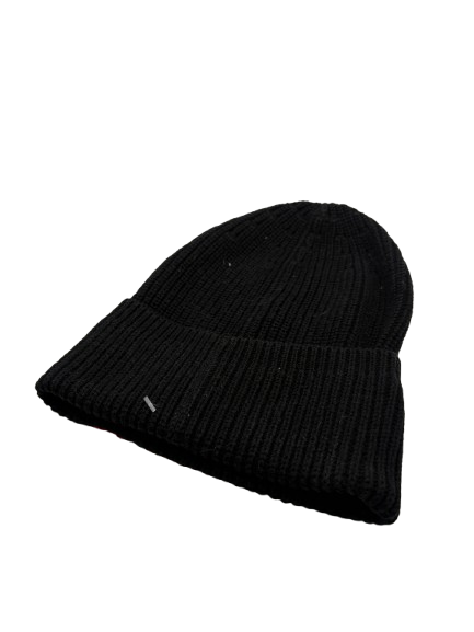 Polo Ralph Lauren Black Logo Ribbed Knit Beanie One Size