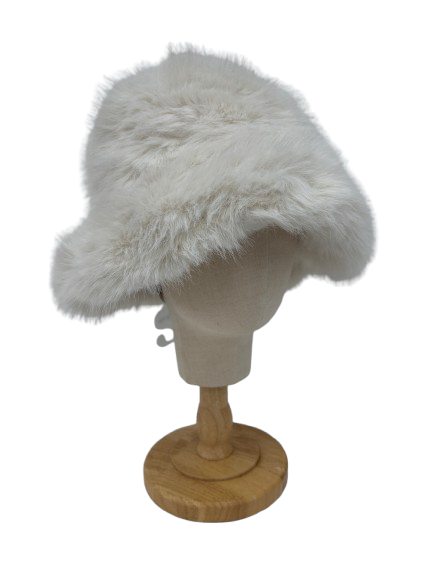 Aldo Cream Marim Faux Fur Bucket Hat One Size