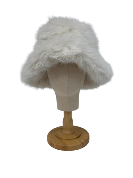 Aldo Cream Marim Faux Fur Bucket Hat One Size