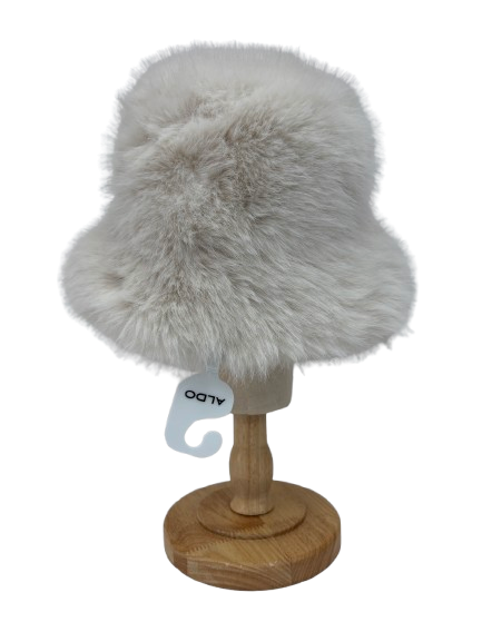 Aldo Cream Marim Faux Fur Bucket Hat One Size