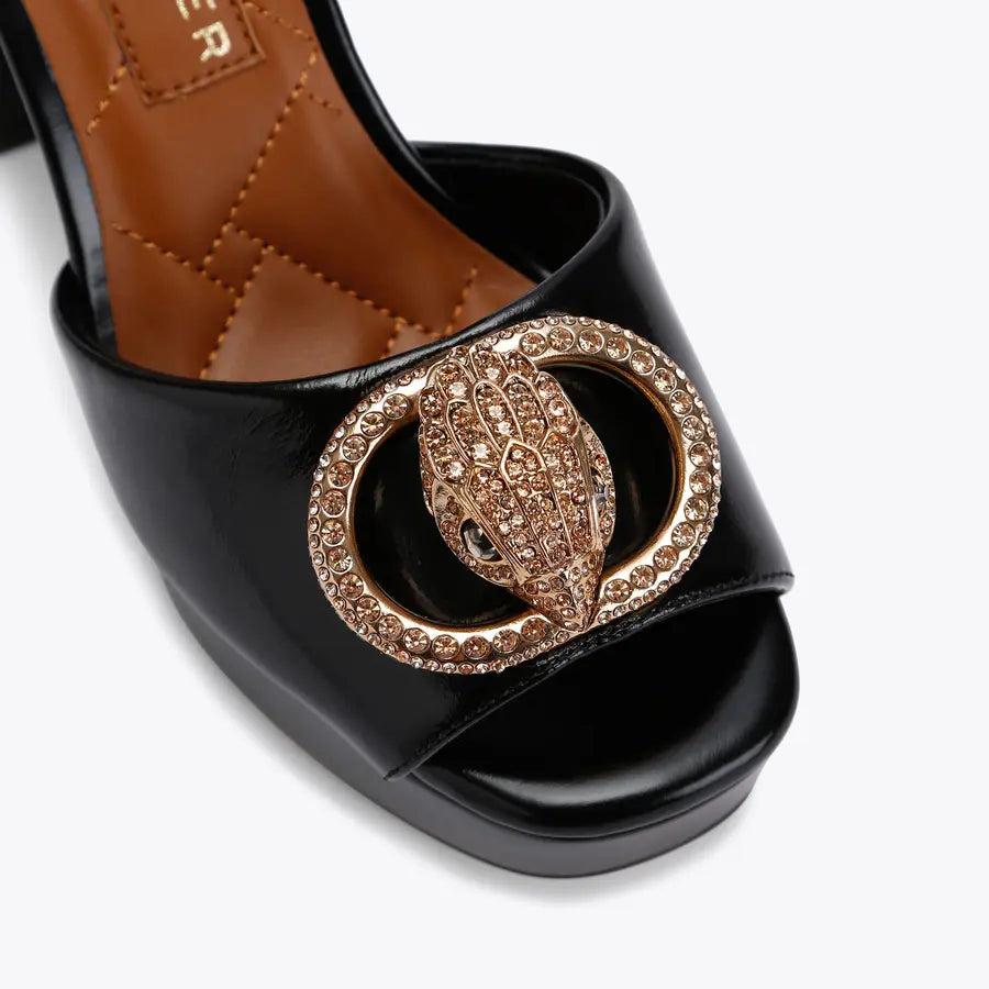 Kurt Geiger Black Embellished Platform Sandals Size UK 8