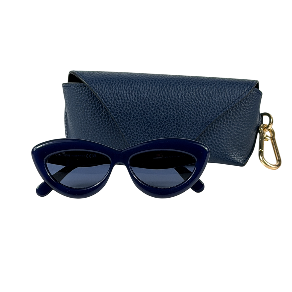 Loewe Navy Blue Cat-Eye Sunglasses in Case