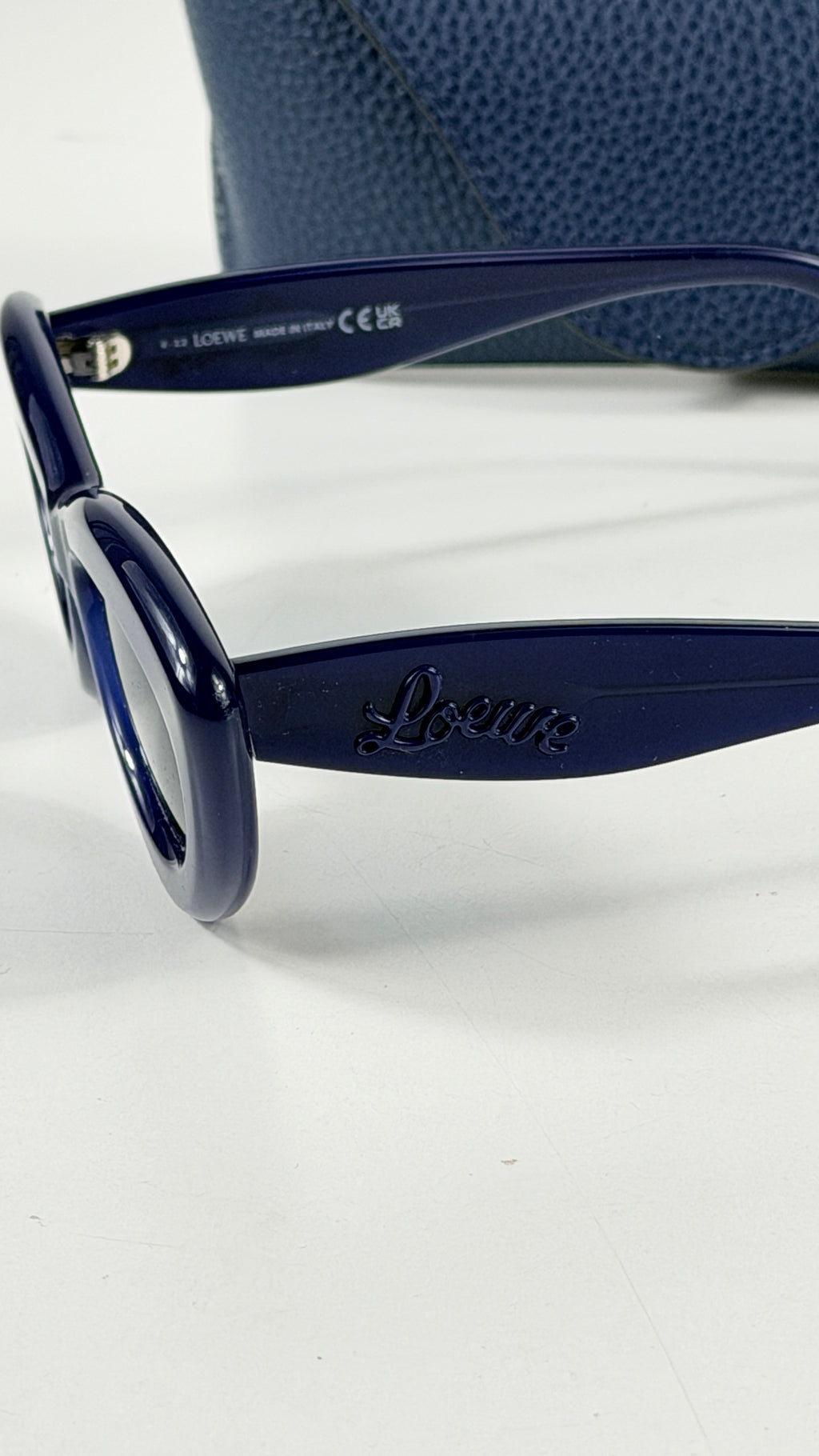 Loewe Navy Blue Cat-Eye Sunglasses in Case