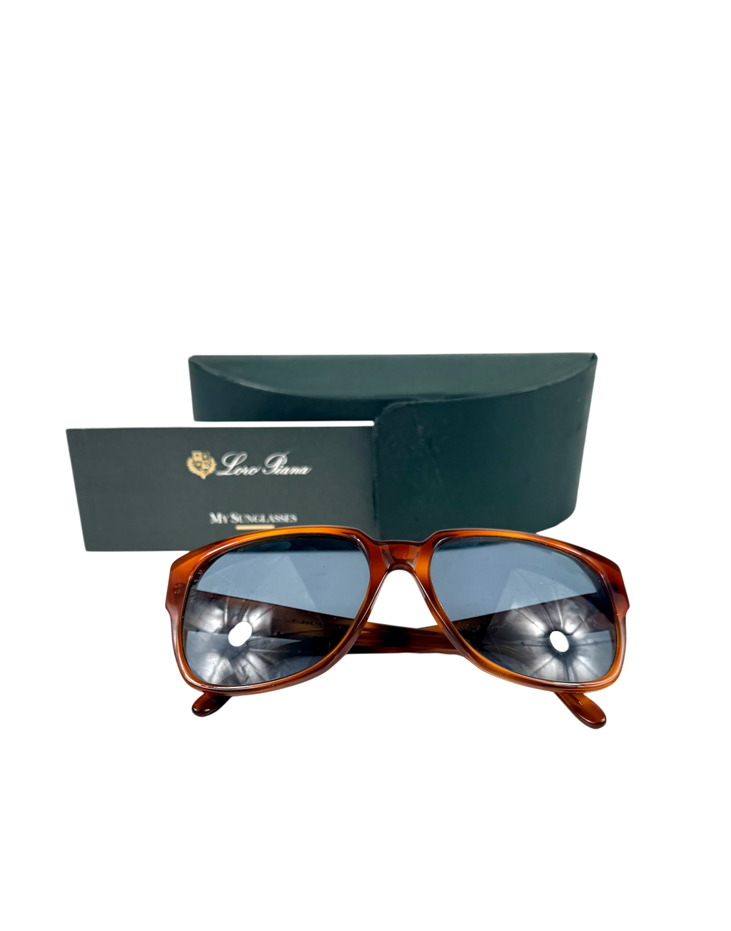 Loro Piana Tortoiseshell Acetate Sunglasses Brown in Case