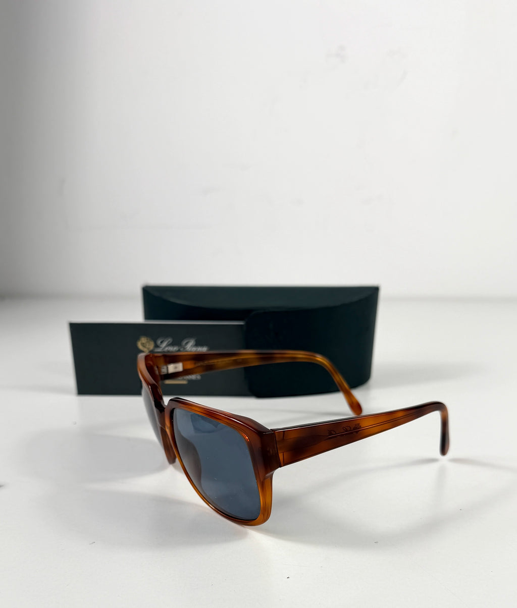Loro Piana Tortoiseshell Acetate Sunglasses Brown in Case