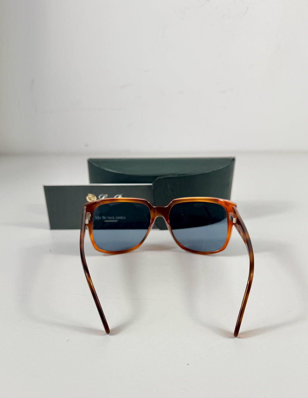 Loro Piana Tortoiseshell Acetate Sunglasses Brown in Case