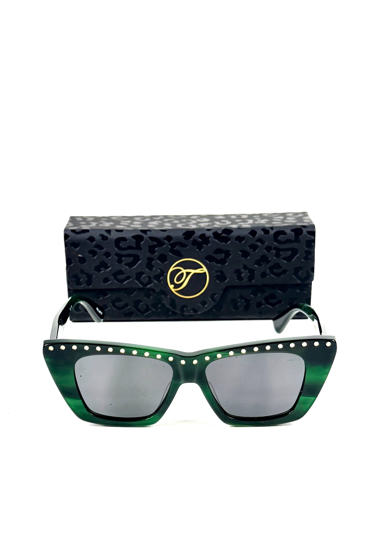 Temperley London The Dolly Green / Gold  Sunglasses in Case