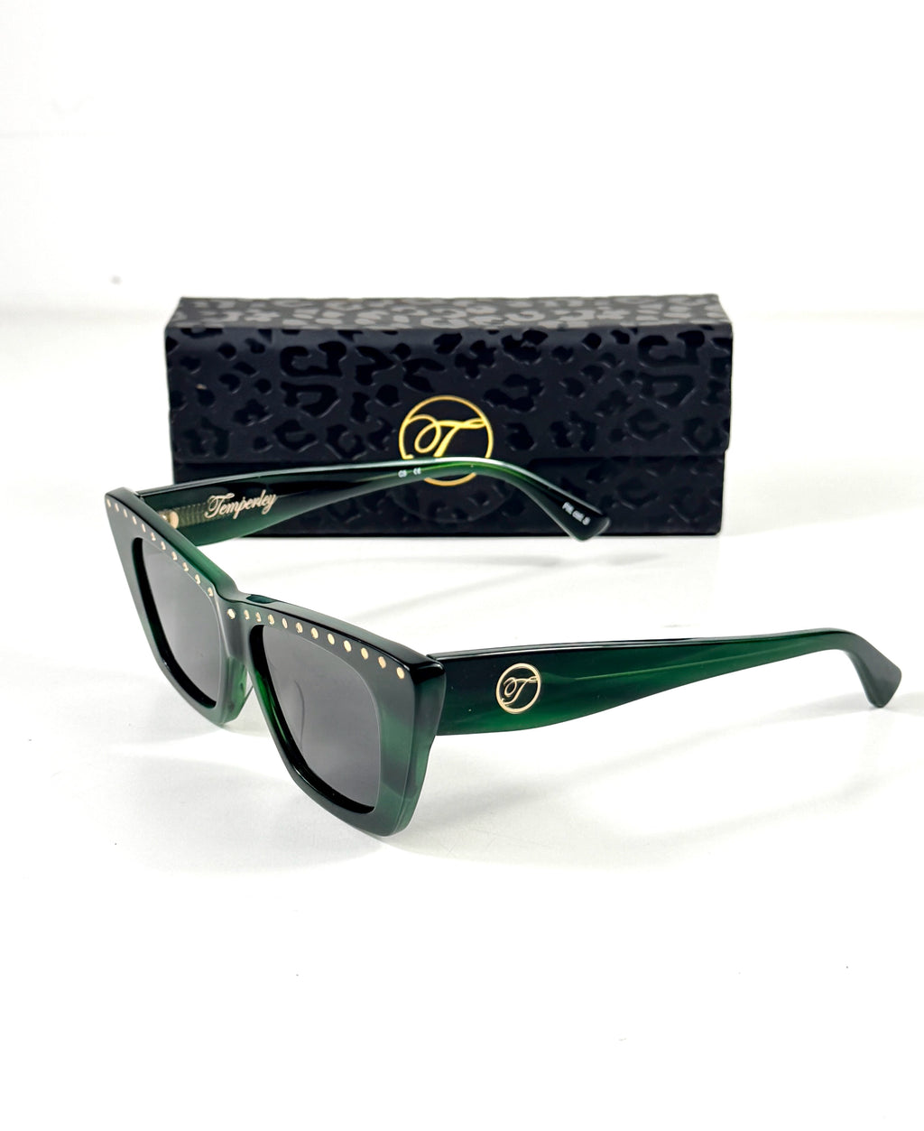 Temperley London The Dolly Green / Gold  Sunglasses in Case