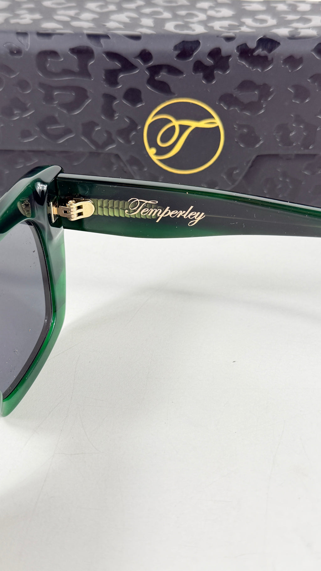 Temperley London The Dolly Green / Gold  Sunglasses in Case