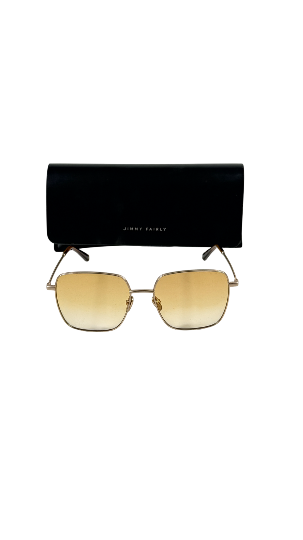 Jimmy Fairly The Cadaques Medium Yellow Sunglasses in Case