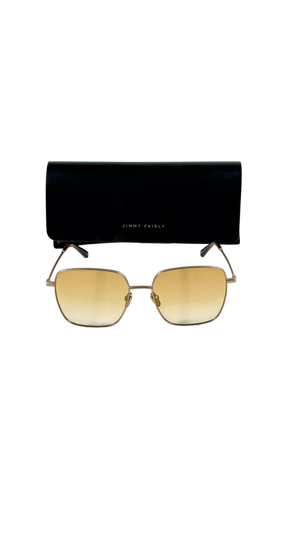 Jimmy Fairly The Cadaques Medium Yellow Sunglasses in Case