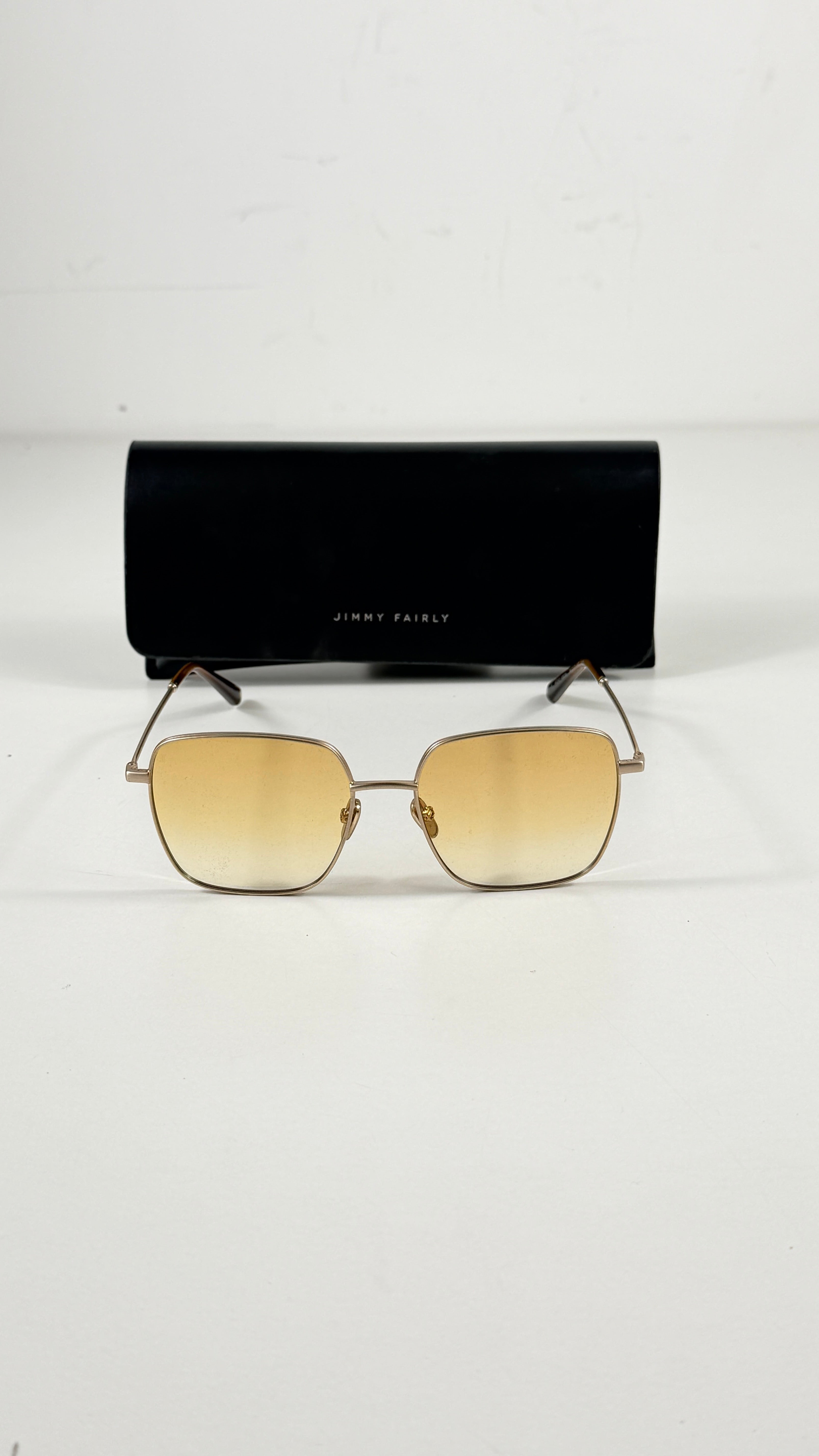 Jimmy Fairly The Cadaques Medium Yellow Sunglasses in Case