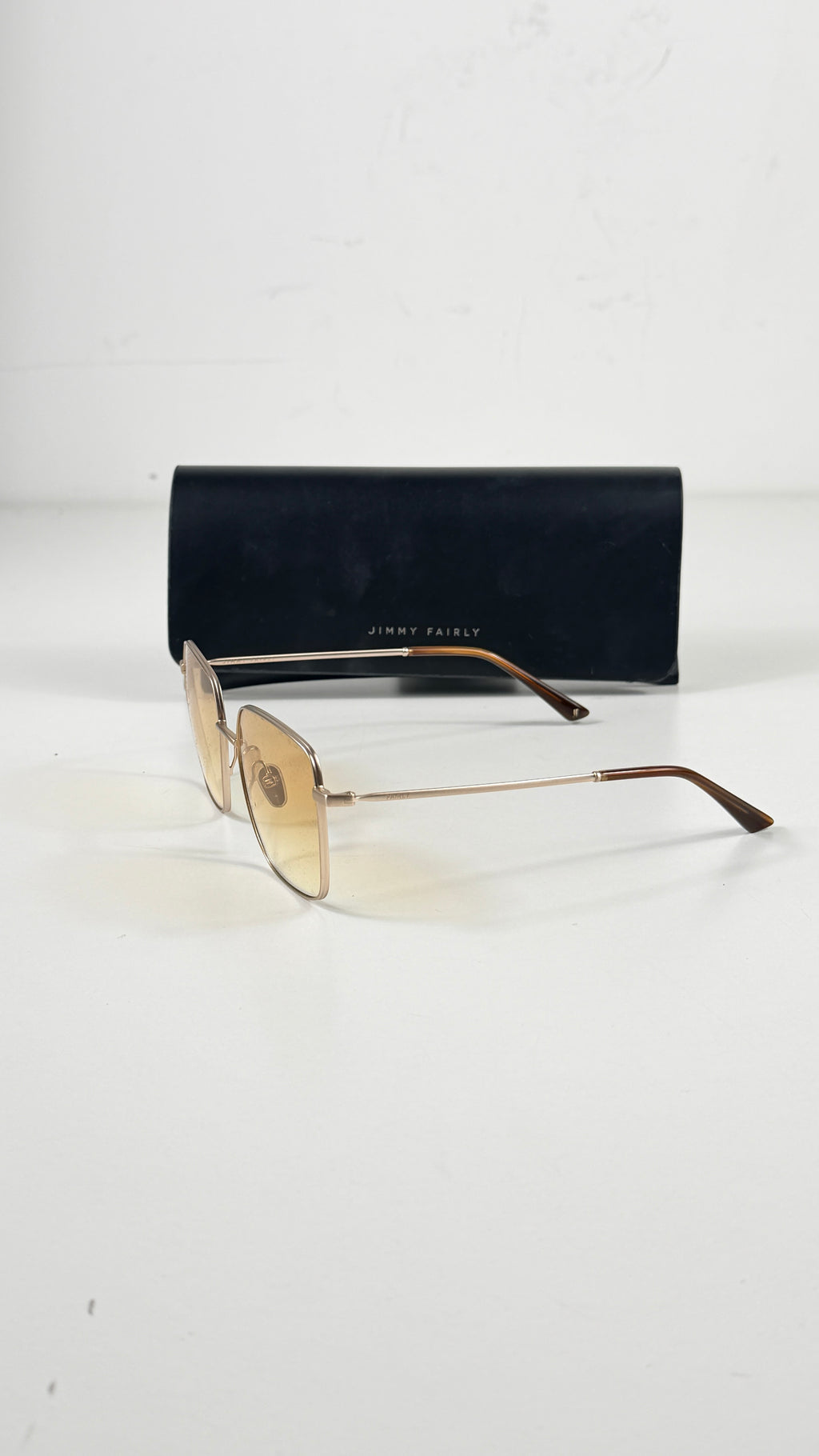 Jimmy Fairly The Cadaques Medium Yellow Sunglasses in Case