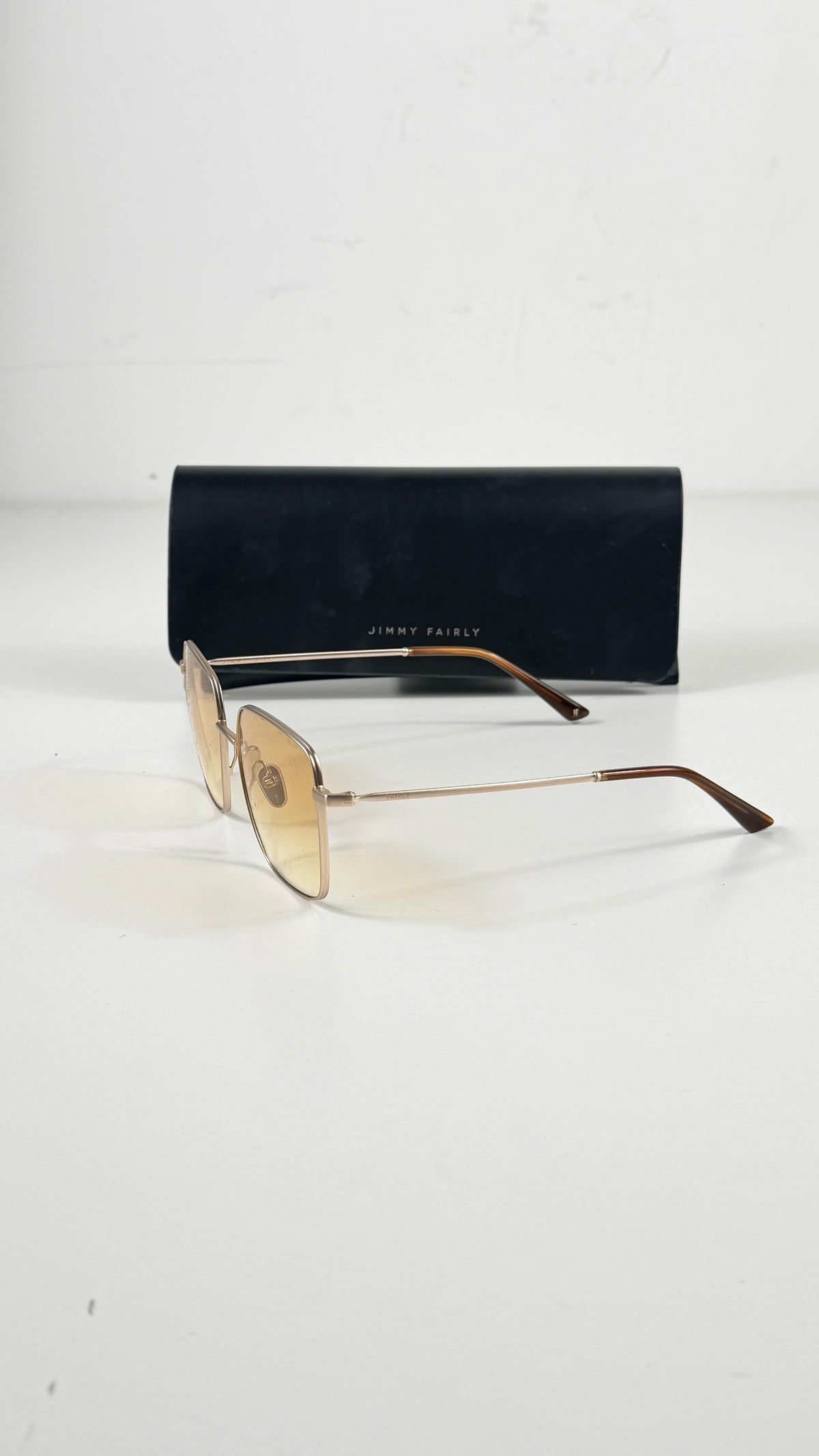 Jimmy Fairly The Cadaques Medium Yellow Sunglasses in Case