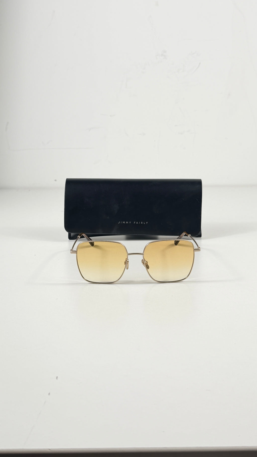 Jimmy Fairly The Cadaques Medium Yellow Sunglasses in Case
