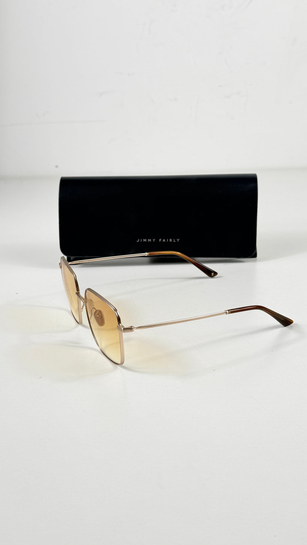 Jimmy Fairly The Cadaques Medium Yellow Sunglasses in Case