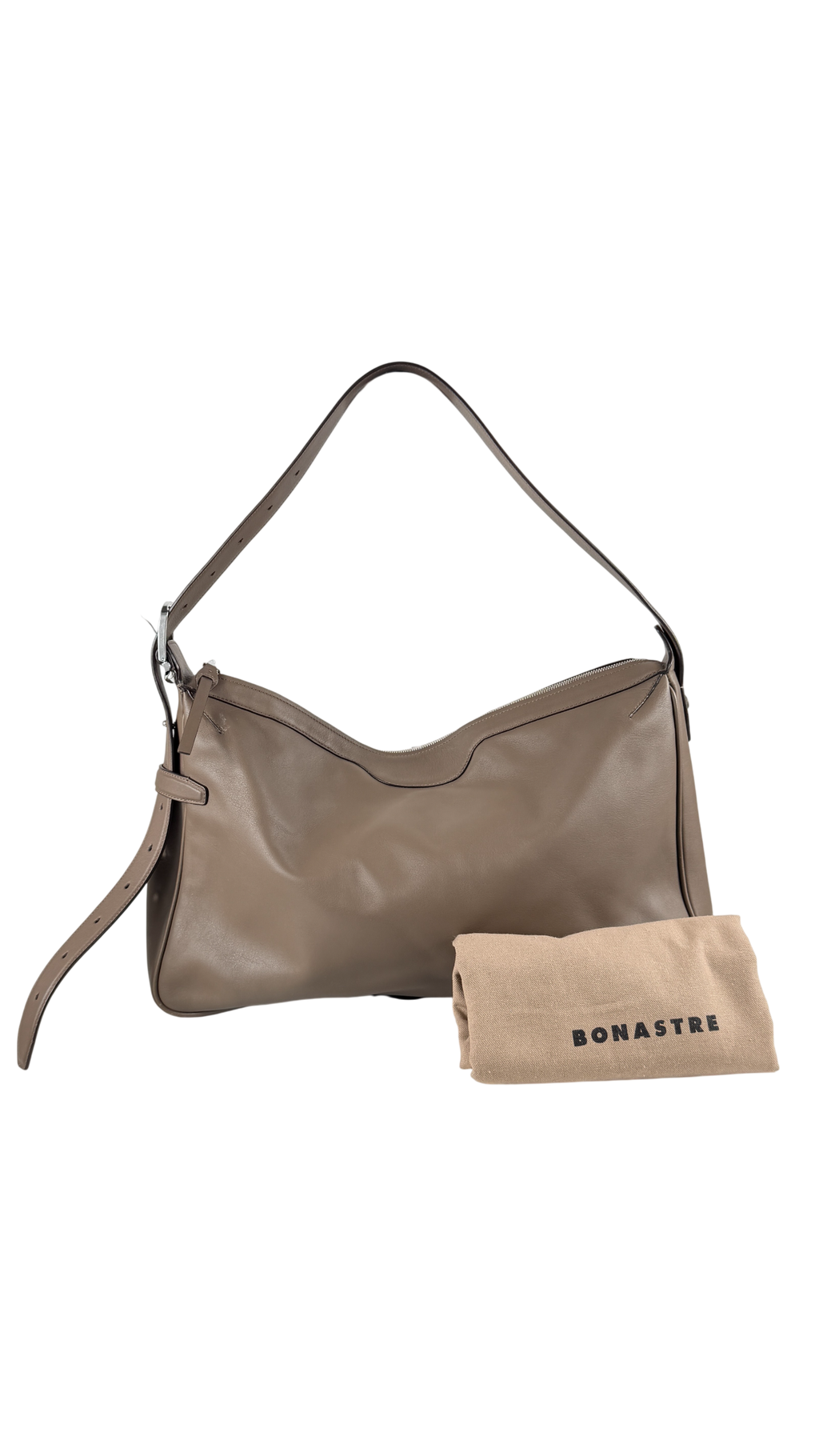 Bonastre Taupe Luxury Leather Shoulder Bag