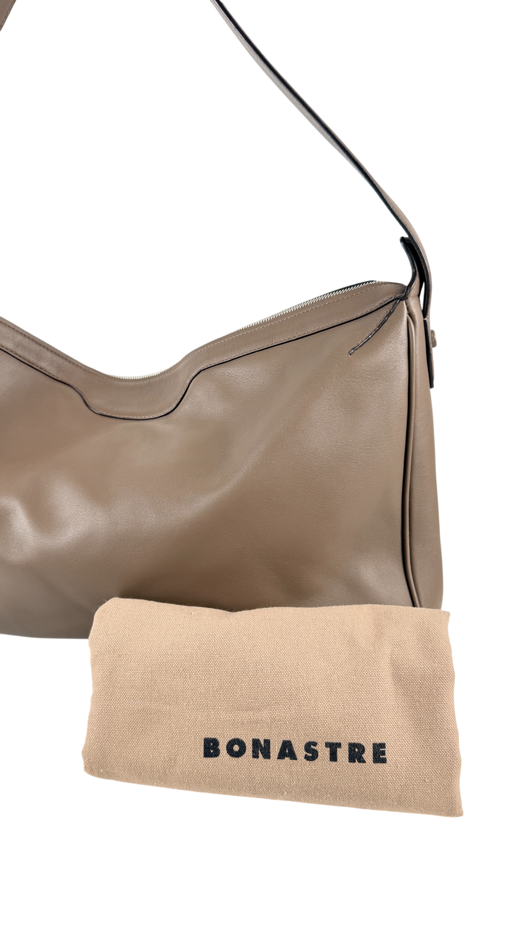 Bonastre Taupe Luxury Leather Shoulder Bag