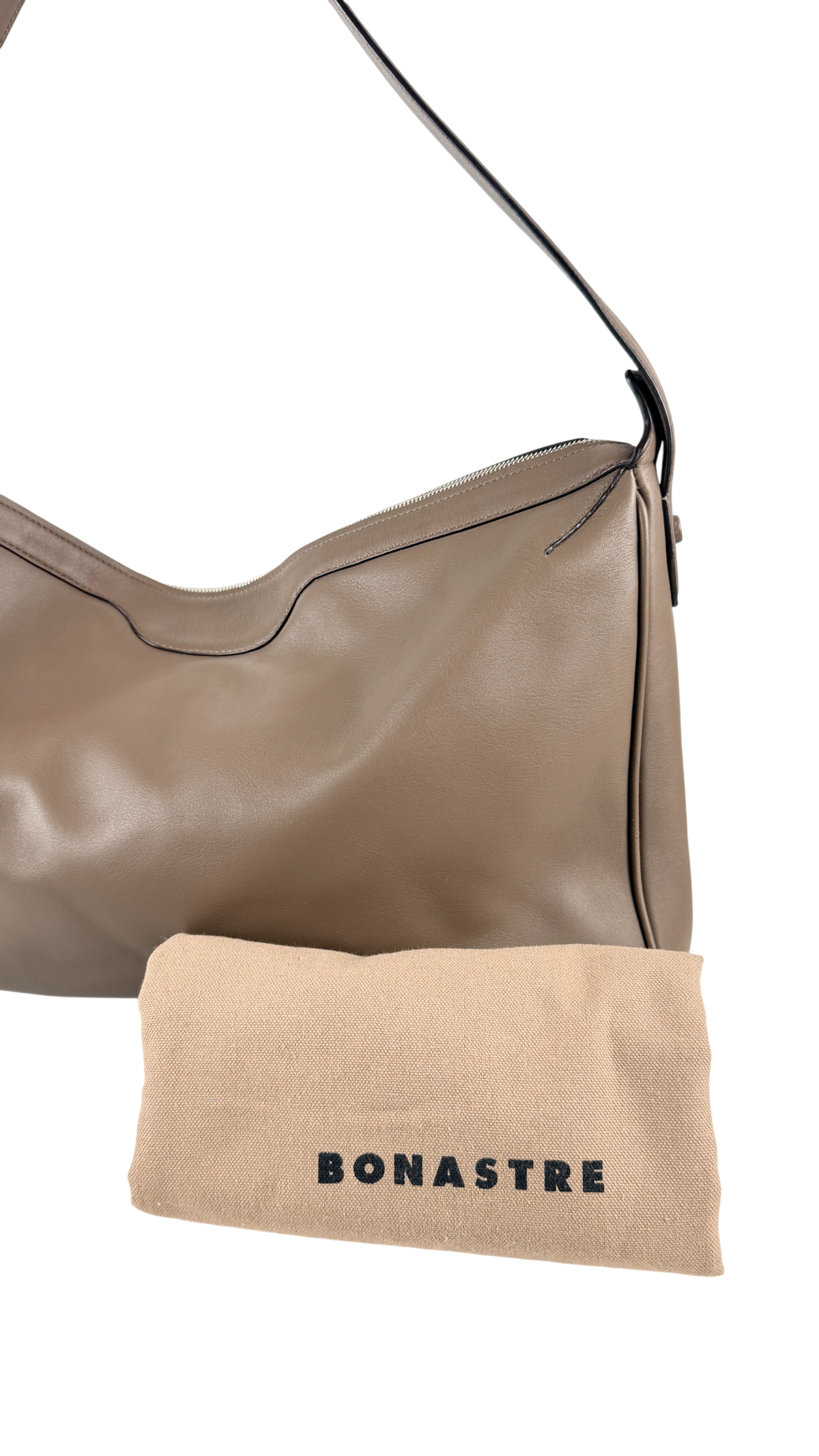 Bonastre Taupe Luxury Leather Shoulder Bag