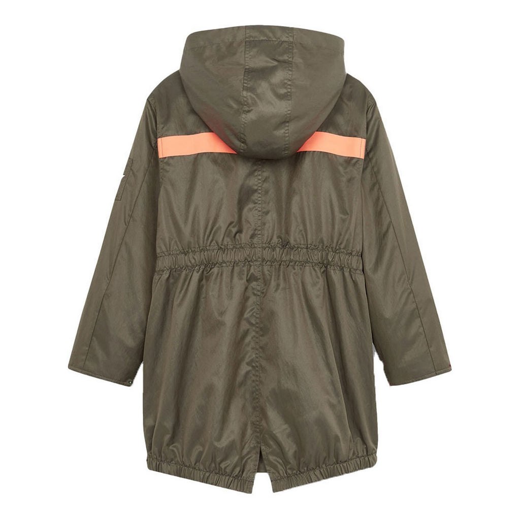 Mintie by Mint Velvet khaki Stripe Back Star embroidered Parka 3 Years