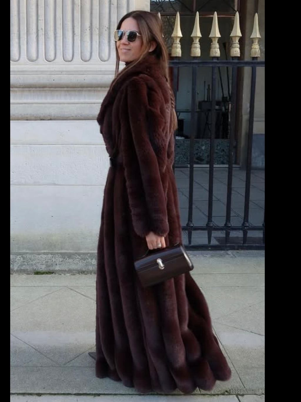 LOBA Brown Luciana Faux Fur Maxi Coat UK M