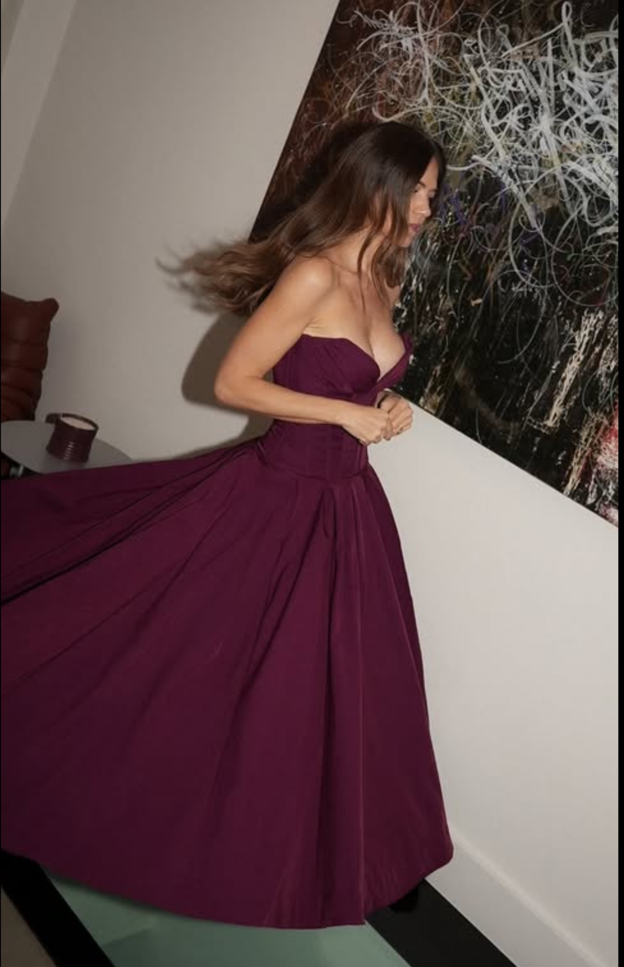 House of CB Red Wine Strapless GownUK S