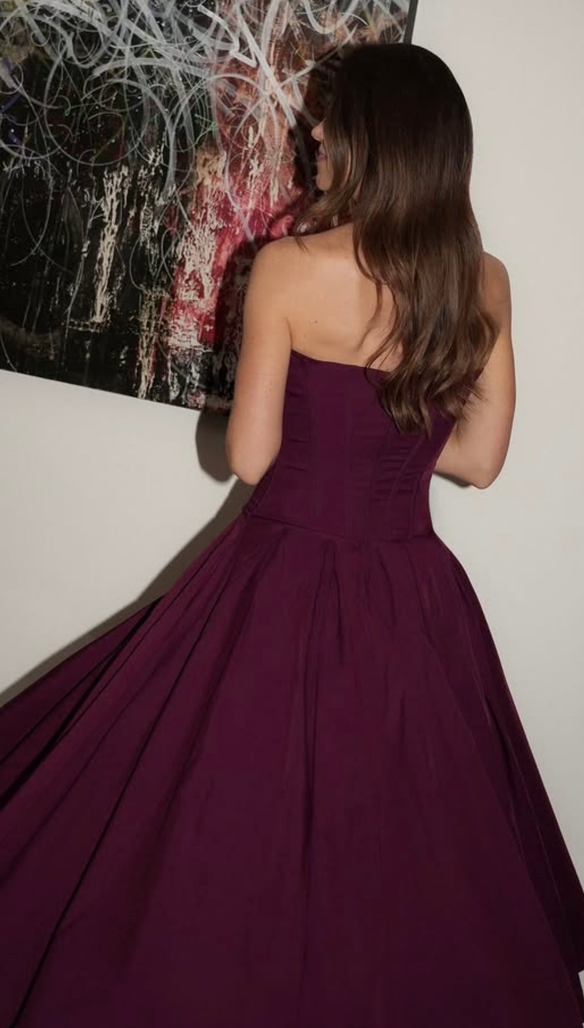 House of CB Red Wine Strapless GownUK S