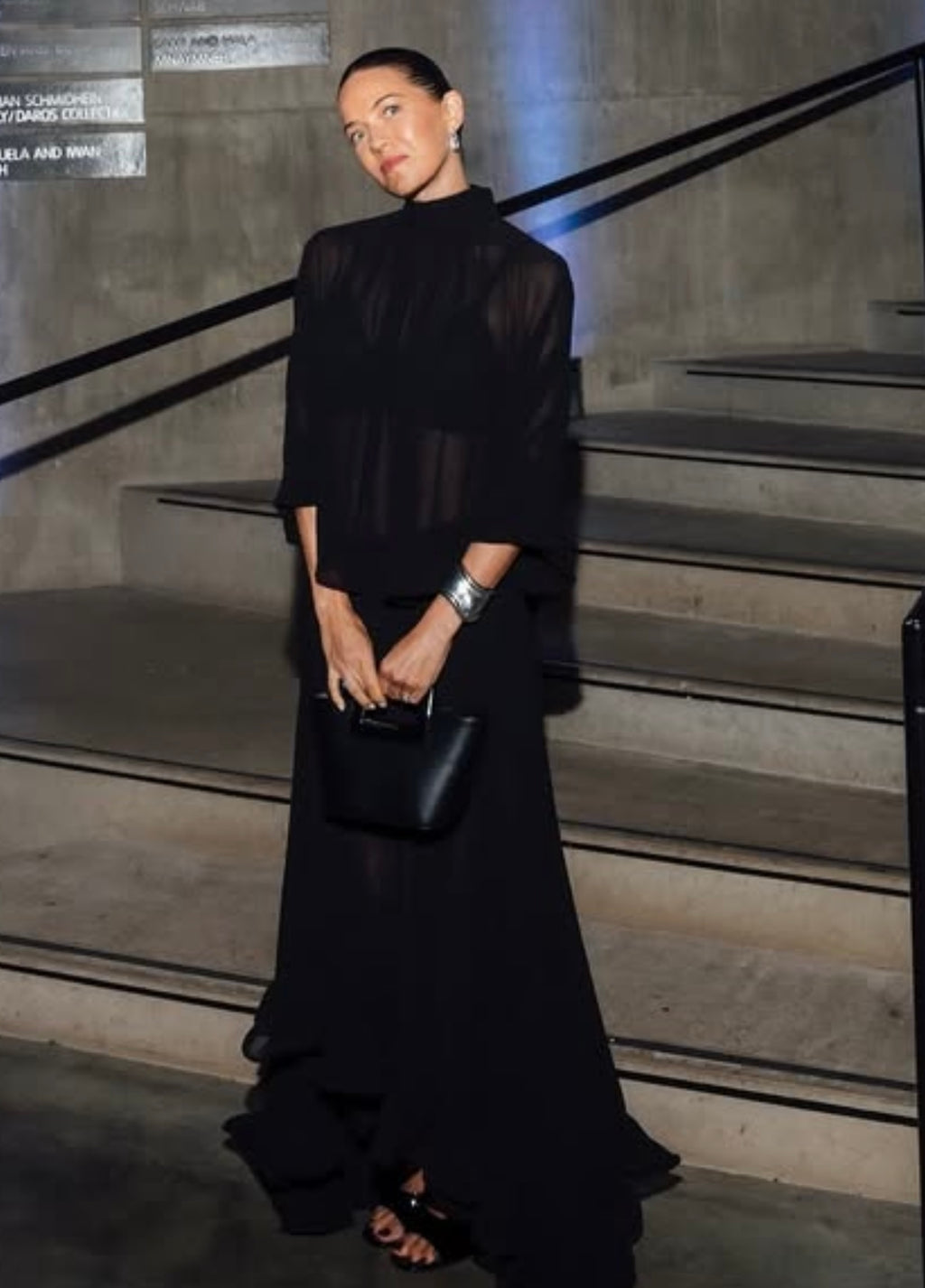 H&M Edition Black Maxi Skirt Ruffled Bottom UK 8