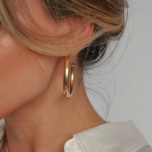 Katri's Jewellery 14kt Yellow Gold Plated Large Hoop Earrings