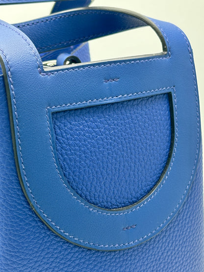 Hermès In The Loop 18 Taurillon Clemence Leather Bleu Royale Bag with palladium hardware BOX FRESH