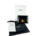 CELINE Card Holder Triomphe in Shiny Black Calfskin Leather
