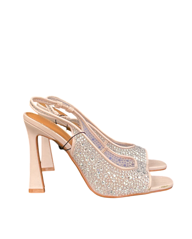 River Island Pink Diamonte Open Toe Heels UK 6 EU 39 👠