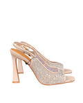 River Island Pink Diamonte Open Toe Heels UK 6 EU 39 👠