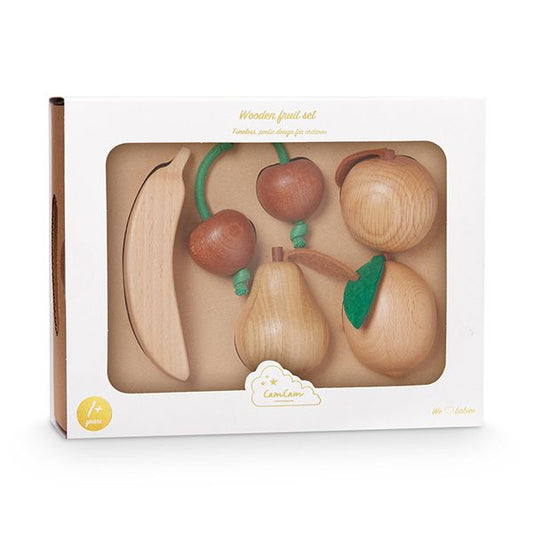 CamCam Copenhagen Brown Wooden Fruit Set Boxed