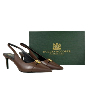HOLLAND COOPER Wear All Day Monroe Slingback Chocolate Brown Leather UK 8 EU 41