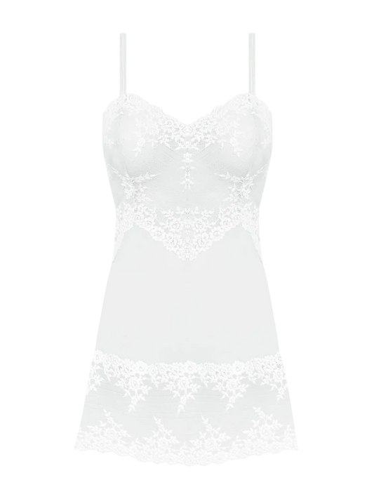 Wacoal White Embrace Lace V-neck stretch-lace chemise UK M