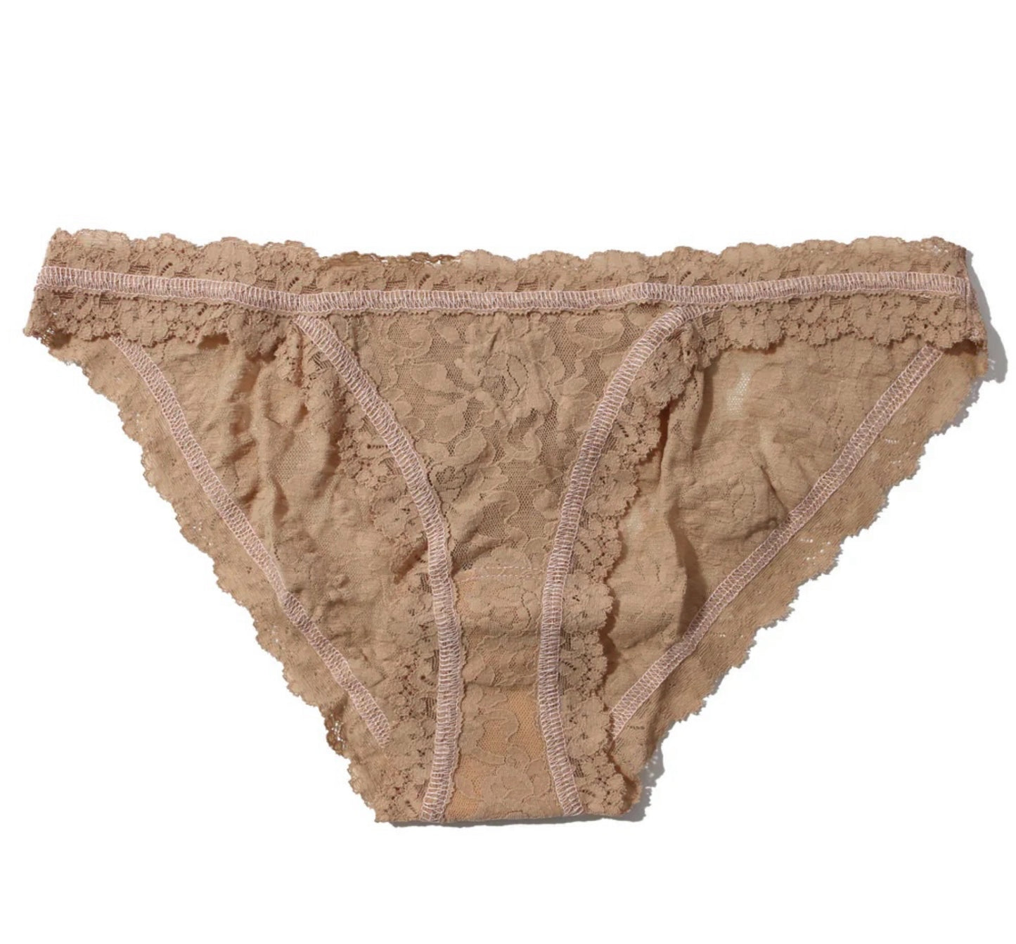 Hanky Panky Beige Lace Brazilian “No VPL” Bikini Knickers UK XS