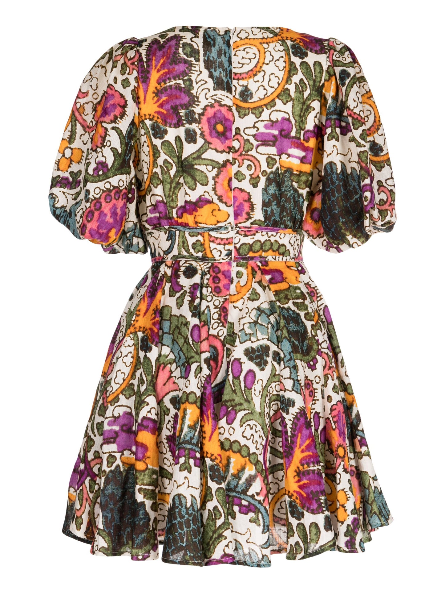 Rhode Resort Linen Madeline Lamu Grande-print flared dress UK 8