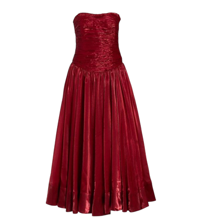 Aje Red Regent Midi Dress UK 4