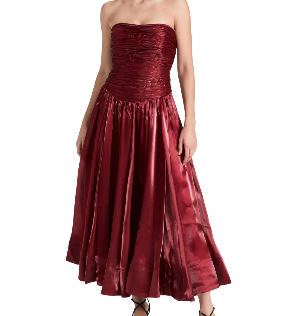 Aje Red Regent Strapless Dress UK 4