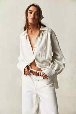 Free People We The Free White Saltwater Shirt UK XL