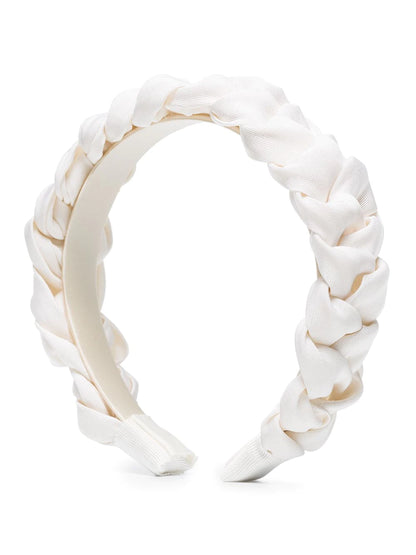 Jennifer Behr Cream Lori Headband In Silk Faille One Size