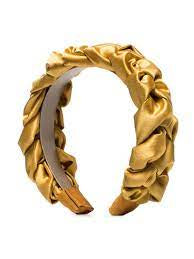 Jennifer Behr Yellow Lorelei Headband - Silk Braided One Size